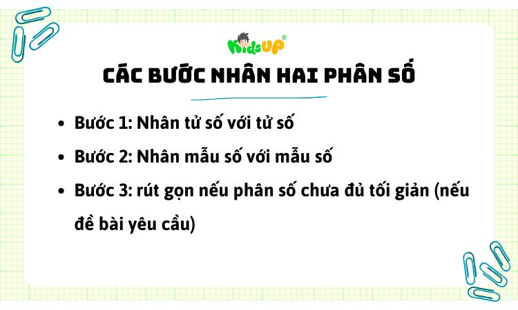 3 bước nhân hai phân số