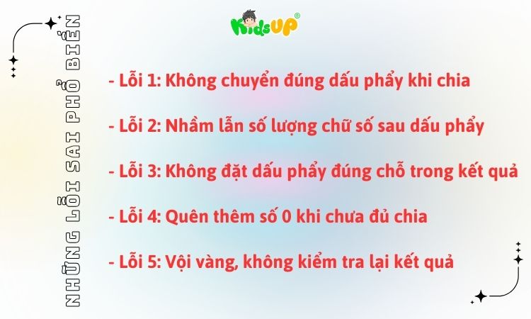 5 lỗi sai người mới học hay mắc phải về cách chia số thập phân cho số thập phân