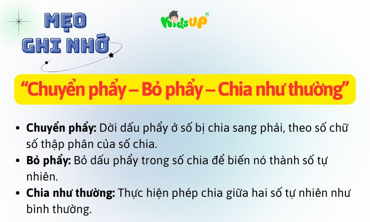 Mẹo ghi nhớ nhanh cách chia số thập phân cho số thập phân