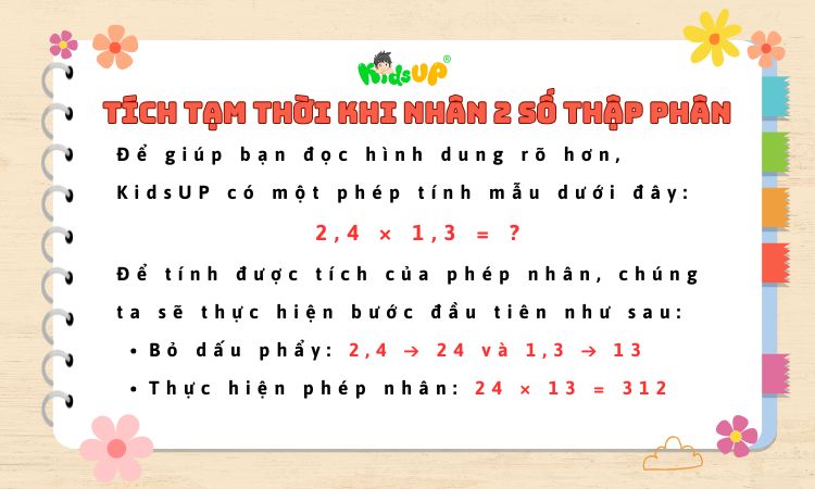 Cách nhân số thập phân theo từng bước