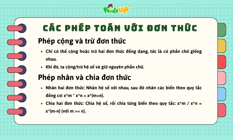 Các phép tính với đơn thức trong toán học