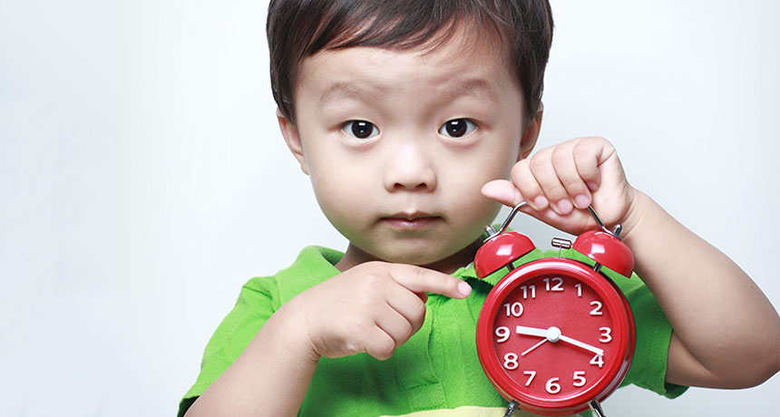 Con 2 tuổi của bạn đã biết thời gian chưa?