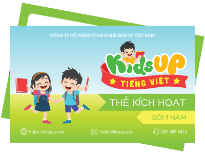 thẻ kidsup tiếng việt 1 năm