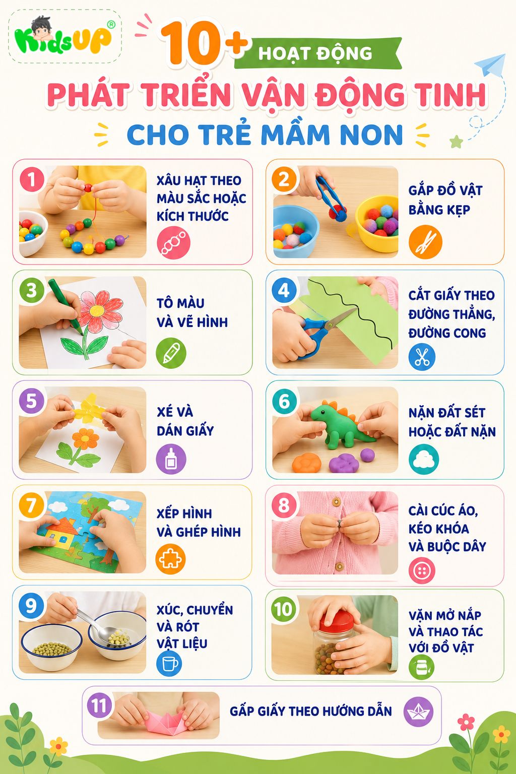 Các hoạt động phát triển vận động tinh cho trẻ mầm non