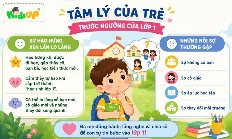 Tâm lý của trẻ trước ngưỡng cửa lớp 1