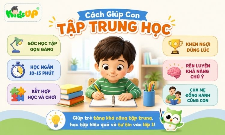 cách giúp con tập trung học
